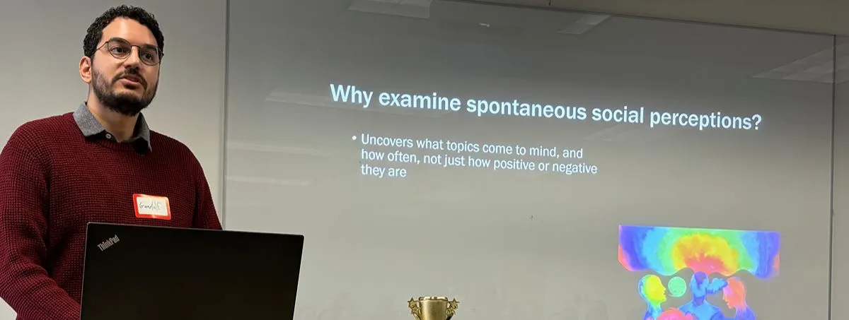 Man giving presentation titled why examine spontaneous social perceptions